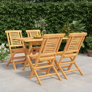 vidaXL 5-delige Tuinset massief teakhout