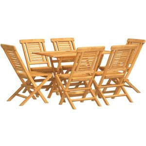 7-tlg. Garten-Essgruppe Massivholz Teak vidaXL