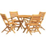 vidaXL 5-tlg. Garten-Essgruppe Massivholz Teak