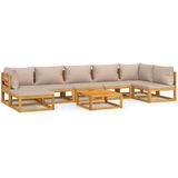 Vidaxl - 8-tlg. Garten-Lounge-Set mit Taupe Kissen Massivholz