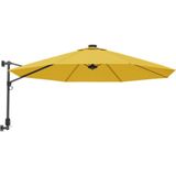 VidaXL Wandparasol met LEDs 290 cm Geel 