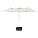 vidaXL Doppelsonnenschirm Sandweiß 449x245 cm