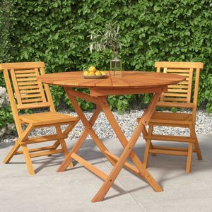 vidaXL Tuintafel inklapbaar Ø 85x75 cm massief teakhout