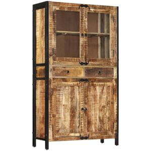 vidaXL - Hoge Kast - Massief Ruw Mangohout - 100x40x175 cm