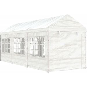 vidaXL Prieel met dak 6,69x2,28x2,69 m polyetheen wit