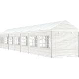 vidaXL - Prieel - met - dak - 15,61x2,28x2,69 - m - polyetheen - wit
