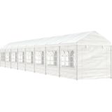 vidaXL Prieel met dak 17,84x2,28x2,69 m polyetheen wit