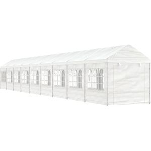 vidaXL Pavillon mit Dach Weiß 20,07x2,28x2,69 m Polyethylen