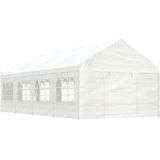 vidaXL Prieel met dak 8,92x4,08x3,22 m polyetheen wit