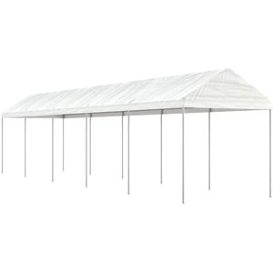 vidaXL - Prieel - met - dak - 11,15x2,28x2,69 - m - polyetheen - wit