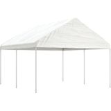 Pavillon mit Dach Weiß 4,46x4,08x3,22 m Polyethylen Vidaxl