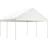 vidaXL Prieel met dak 4,46x4,08x3,22 m polyetheen wit