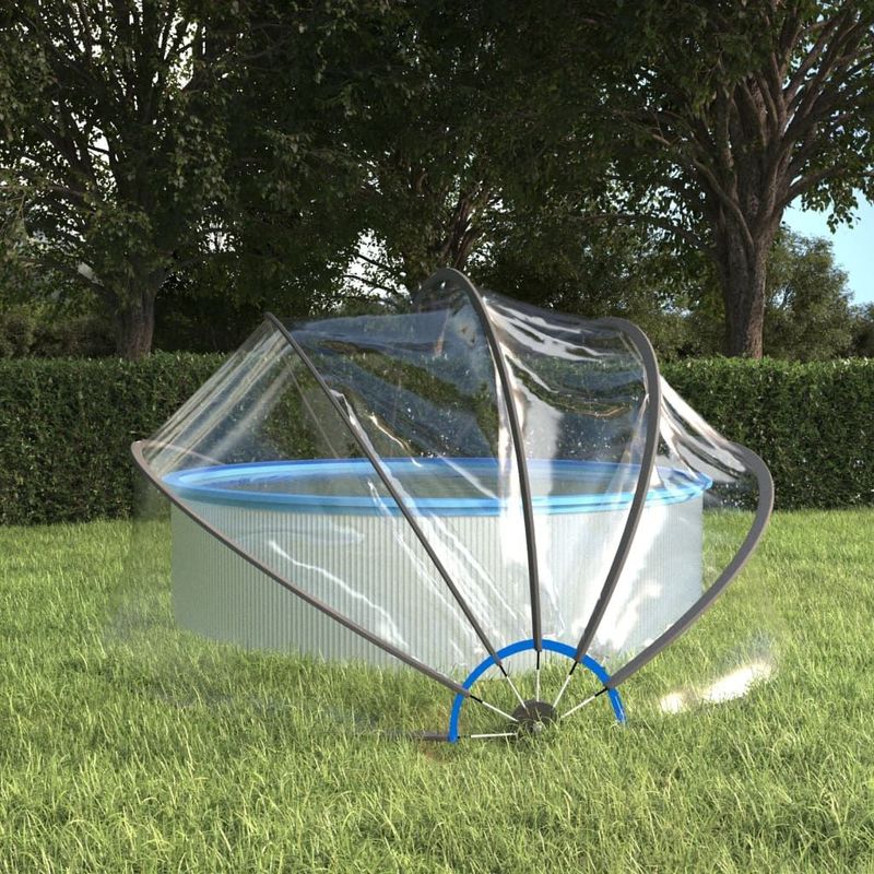 vidaXL - Zwembadoverkapping - rond - 376x188 - cm - PVC