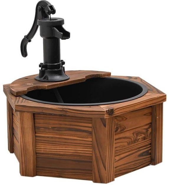 vidaXL - Waterfontein - met - pomp - 57x57x53 - cm - massief - vurenhout