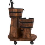 vidaXL Waterfontein - Massief Vurenhout - Inclusief Pomp - 55x55x80 cm