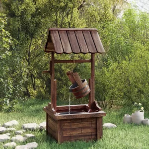 Relaxdays Beplantbare Sierfontein Met Emmer En Slinger – Houten Tuindecoratie In Oranjerood, 114x56x56 Cm, Voor Een Landelijke Sfeer In De Tuin
