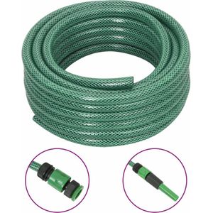 vidaXL Tuinslang met koppelingsset 0,6'' 30 m PVC groen