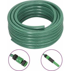 vidaXL Tuinslang met koppelingsset 0,6'' 50 m PVC groen