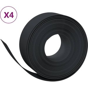 vidaXL Tuinranden 4 st 10 m 20 cm polyetheen zwart
