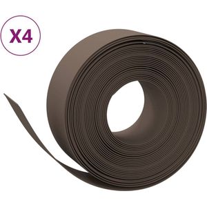 vidaXL Tuinranden 4 st 10 m 20 cm polyetheen bruin
