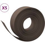 vidaXL Tuinranden 5 st 10 m 20 cm polyetheen bruin
