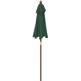 vidaXL Parasol met houten paal 196x231 cm groen