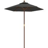 vidaXL Parasol met houten paal 196x231 cm antracietkleurig