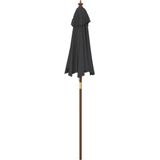vidaXL Parasol met houten paal 196x231 cm zwart