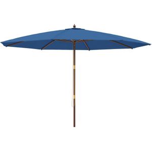 VidaXL Parasol Houten Paal 400x273 cm - Azuurblauw