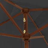 vidaXL Parasol met houten paal 198x198x231 cm antracietkleurig
