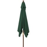 VidaXL Groene Parasol met Houten Paal - 300x300x273 cm