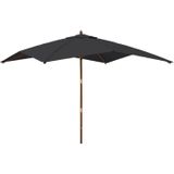 vidaXL Parasol met houten paal 300x300x273 cm zwart