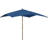 Sonnenschirm mit Holzmast Azurblau 300x300x273 cm Vidaxl