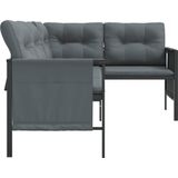 Garten-Ecksofa Anthrazit Stahl und Textilene Vidaxl