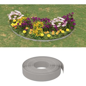 Vidaxl tuinrand 10 m 10 cm polyetheen grijs