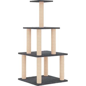 vidaXL Kattenmeubel met sisal krabpalen 111 cm donkergrijs