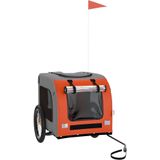 Vidaxl - Fahrradanhänger Hunde Orange und Grau Oxford-Gewebe & Eisen