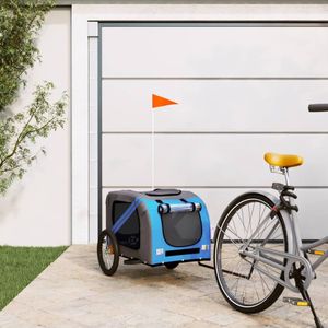 Vidaxl - Fahrradanhänger Hunde Blau und Grau Oxford-Gewebe und Eisen