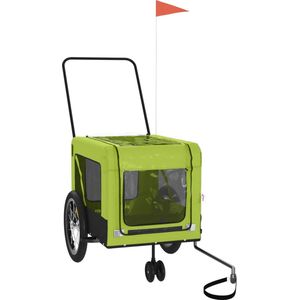 Vidaxl - Fahrradanhänger Hunde Grün und Schwarz Oxford-Gewebe & Eisen