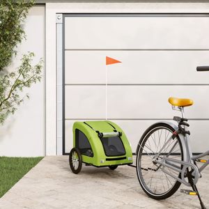vidaXL Hondenfietstrailer oxford stof en ijzer groen
