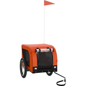 Vidaxl - Fahrradanhänger Hunde Orange und Schwarz Oxford-Gewebe & Eisen