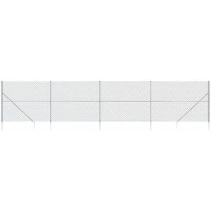 vidaXL Gaashek met grondankers 1,6x10 m zilverkleurig