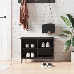 vidaXL - Schoenenkast - Zwart - Bewerkte Hout - 4 Vakken