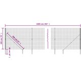 vidaXL Draadgaashek met grondankers 2x10 m groen