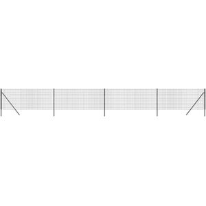 vidaXL Draadgaashek 1x10 m gegalvaniseerd staal antracietkleurig