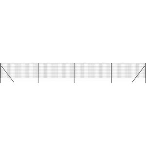Vidaxl draadgaashek 1x10 m gegalvaniseerd staal antracietkleurig