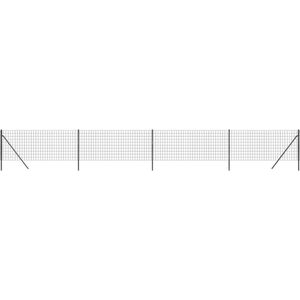 vidaXL Draadgaashek 1x10 m gegalvaniseerd staal antracietkleurig
