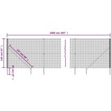 vidaXL Draadgaashek met grondankers 1,4x10 m antracietkleurig