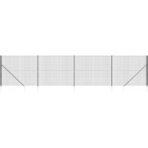 vidaXL - Draadgaashek - met - grondankers - 1,6x10 - m - antracietkleurig