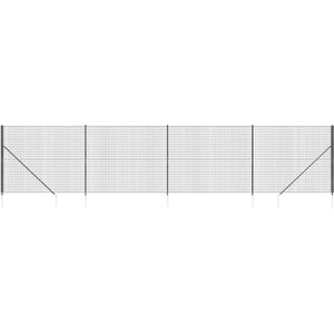vidaXL Draadgaashek met grondankers 2x10 m antracietkleurig
